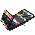 Акварельні маркери двосторонні 80шт із сумкою, Color pencil / Набір маркерів для малювання, фото 9