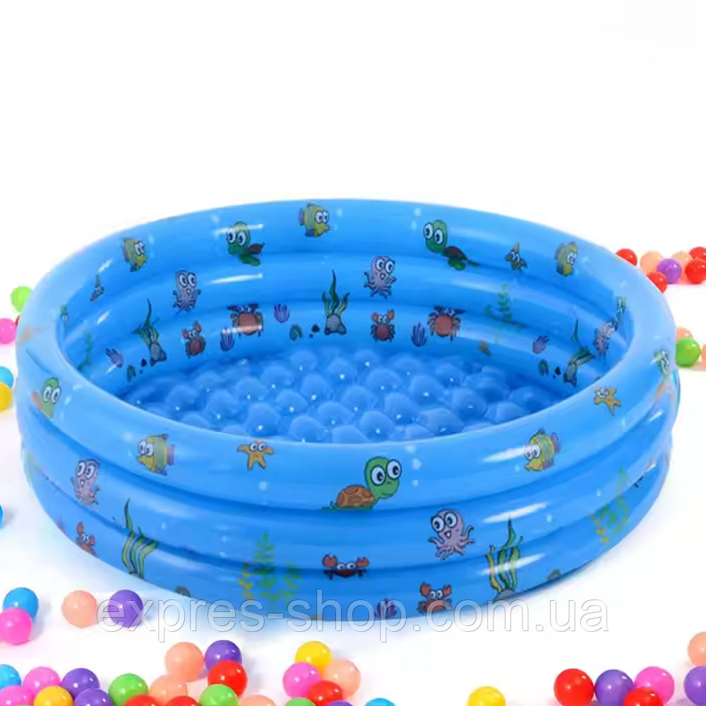 Дитячий надувний басейн 130 см / Дитячий басейн / Круглий басейн для дітей / Басейн надувний, фото 1