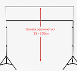 Комплект Чорний Вініловий фон 2,5 х 3,5 м +  Стійка ворота 3 х 2,1 м з кріпленням та сумкою, фото 6