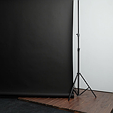 Комплект Чорний Вініловий фон 2,5 х 4,5 м + Стійка ворота 2,4 х 3 м з телескопічною поперечиною, фото 2