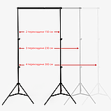 Комплект Чорний Вініловий фон 2,5 х 3,5 м +  Стійка ворота 3 х 2,1 м з кріпленням та сумкою, фото 7