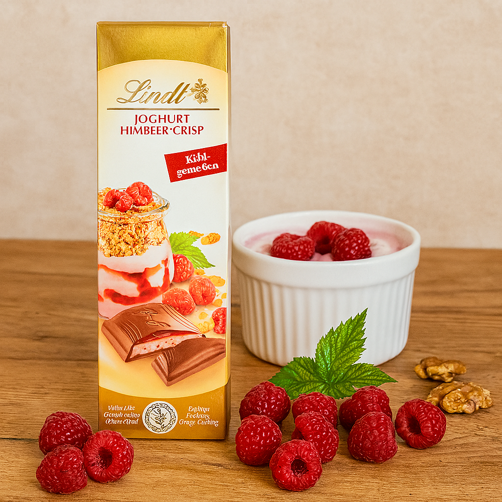 Молочний шоколад з малиновим кріспі йогуртом Lindt Joghurt Himbeer Crisp 100г. Швейцарія, фото 1