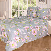 Простирадло сіре Ранфорс квіти Ярослав