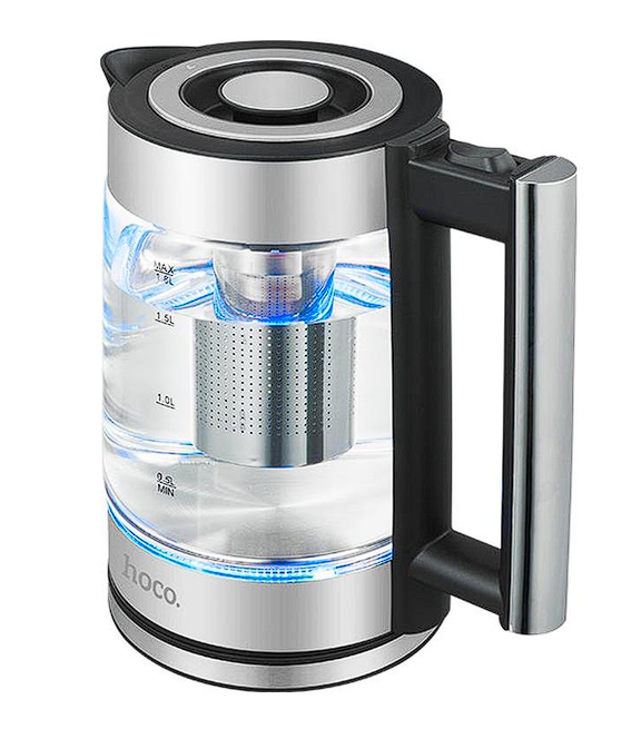 Електрочайник HOCO Kitchen high boron glass electric kettle HA01A |1.8L| прозорий