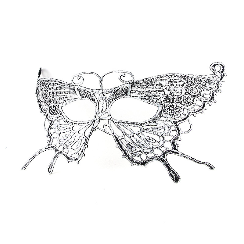 Маскарадна маска для обличчя Метелик one size сріблястий, фото 1