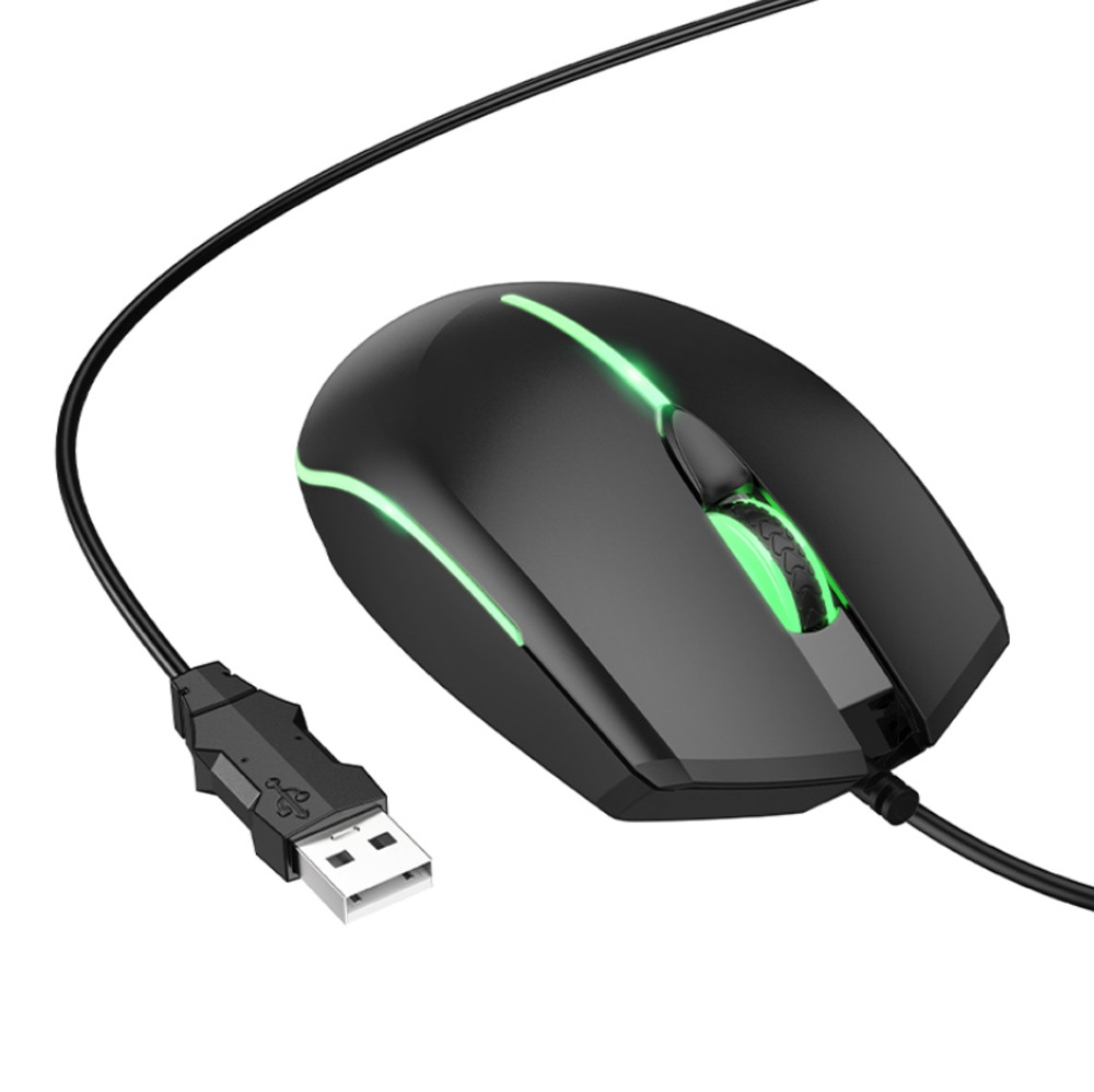 Комп&apos;ютерна миша Hoco GM37 Wonderful gaming luminous wired mouse Black