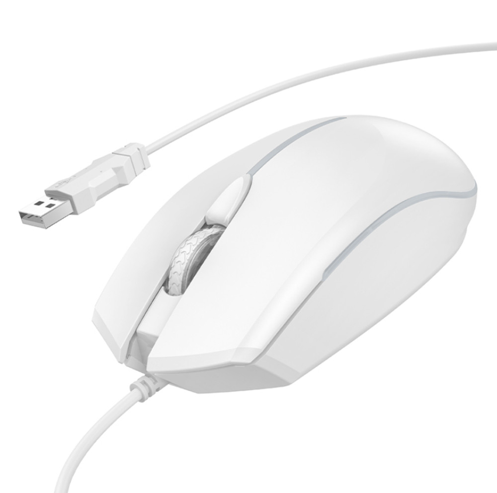 Комп&apos;ютерна миша Hoco GM37 Wonderful gaming luminous wired mouse White