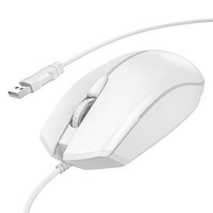 Комп'ютерна миша Hoco GM37 Wonderful gaming luminous wired mouse White, фото 1