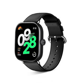 Ремінець шкіряний для фітнес-браслету Xiaomi Smart Band 9Pro / 8Pro Black