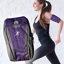 Сумка-чохол на руку для бігу з двома відділеннями, Сіро-фіолетовий (GAZ)