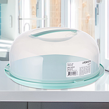 Кругла пластикова тортівниця з кришкою 28.5x17 см, Бірюзовий (DRK)