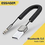 Bluetooth адаптер Essager EB01 з USB на 3.5 мм AUX для автомобіля, бездротовий приймач Bluetooth 5.0, фото 2