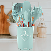 Універсальний набір кухонного приладдя з 12 предметів Kitchen Set бірюзовий (HA-50)