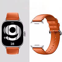 Ремінець шкіряний для смарт-годинника Xiaomi Redmi Watch 5 / 4 Orange, фото 4