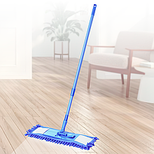 Швабра полотер із пластиковою ручкою duo ворс синій (2747)