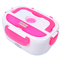 Електричний ланч-бокс з підігрівом їжі 220В, рожевий, фото 4