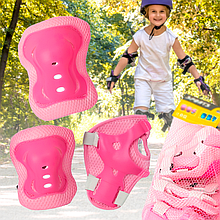 Дитячий комплект захисту Sports РОЖЕВИЙ наколінники, налокітники, захист зап'ястей