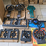 Комплект Чавунна газова плита плита GB-2 на 7 кВт з редуктором Ozkan з регулюванням та кисневий гумовий шланг 3 метра, фото 3