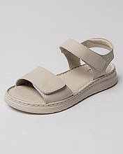 Босоніжки на двох липучках Lifexpert молочні шкіра