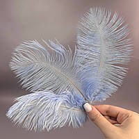 5 шт - Пір'я страуса для рукоділля 13-18 см - блакитний