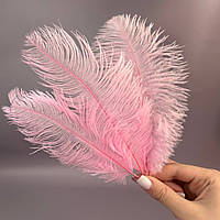 5 шт - Пір'я страуса для рукоділля 13-18 см - рожевий