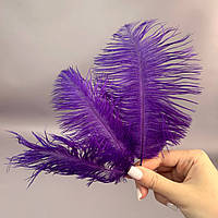 5 шт - Пір'я страуса для рукоділля 13-18 см - фіолетовий