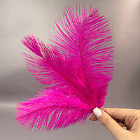 5 шт - Пір'я страуса для рукоділля 13-18 см - фуксія