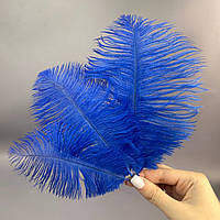 5 шт - Пір'я страуса для рукоділля 13-18 см - електрик