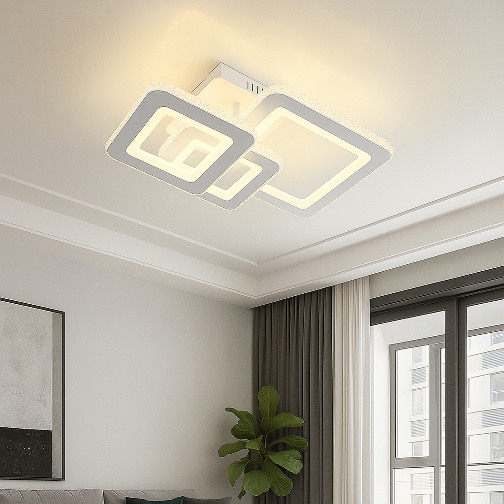Led люстра до 18 м² з пультом у білому корпусі (AL6163ARD 60W VIVID)