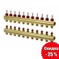 Колектор для теплої підлоги 12+12 з витратами FHF-12F Danfoss