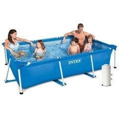 Каркасний басейн Intex 28270-3, 220 х 150 х 60 см, блакитний (каркас, чаша, фільтр 2 006 л/год, тент, підстилка)