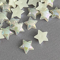 Напівнамистини «Зірки» 10 мм, 10 гр/уп - айворі з покриттям АВ