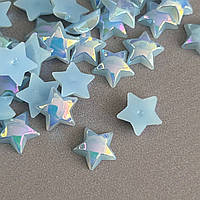 Напівнамистини «Зірки» 10 мм, 10 гр/уп - блакитний з покриттям АВ