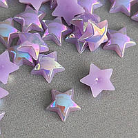 Напівнамистини «Зірки» 10 мм, 10 гр/уп - бузковий з покриттям АВ