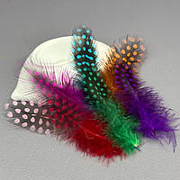 Пір'я курячі для рукоділля  5-10 см, ∼50шт - мікс