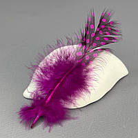 Пір'я курячі для рукоділля  5-10 см, ∼50шт - фуксія