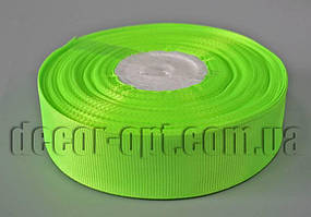 Стрічка репсова відтінок салатовий 2,5 см 25 ярд арт 57
