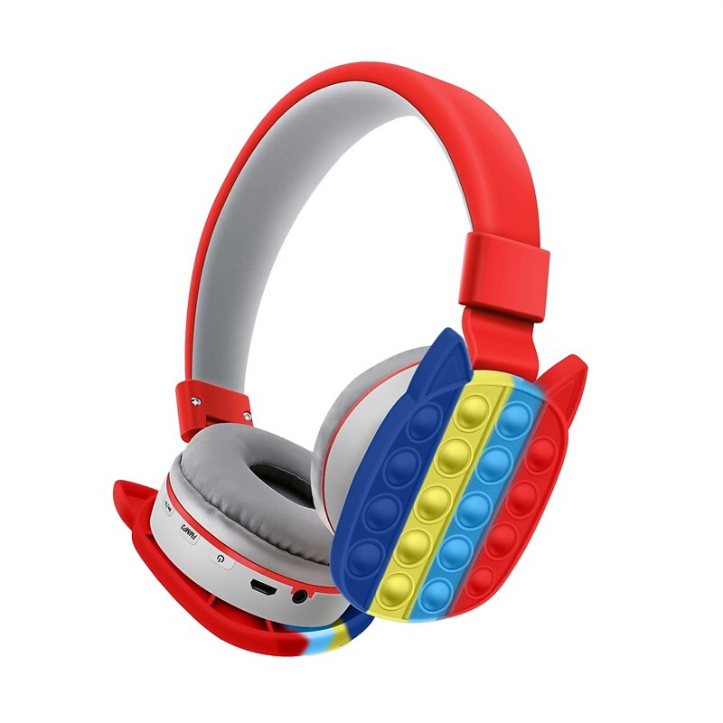 Бездротові повнорозмірні навушники Bluetooth AKZ K-33 Popit Вбудований мікрофон Червоні