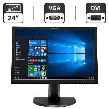Монітор Б-клас Lenovo ThinkVision LT2452pwC / 24" (1920x1200) TN / VGA, DVI, DisplayPort + Кабель живлення, фото 1