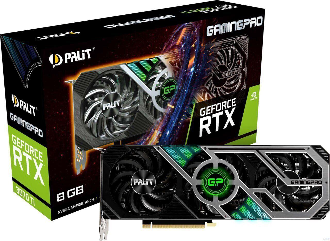 Дискретна відеокарта Palit GeForce RTX 3070 Ti GamingPro, 8 GB GDDR6X, 256-bit / x HDMI, 3x DisplayPort / (NED307T019P2-1046A)
