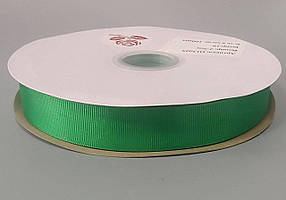 Стрічка репсова зелена 2,5 см 100ярд 19