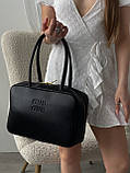 Сумка жіноча Miu Miu Leather Beau Bag чорний наплічна Міу Міу (Premium), фото 2