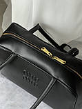 Сумка жіноча Miu Miu Leather Beau Bag чорний наплічна Міу Міу (Premium), фото 3