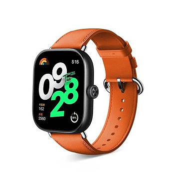 Ремінець шкіряний для смарт-годинника Xiaomi Redmi Watch 5 / 4 Orange