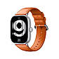 Ремінець шкіряний для фітнес-браслету Xiaomi Smart Band 9Pro / 8Pro Orange, фото 2