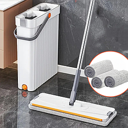 Швабра з віджимом та відром, швабра-ледарка з автоматичним віджимом, 4 змінні насадки в комплекті (BD-130fb)
