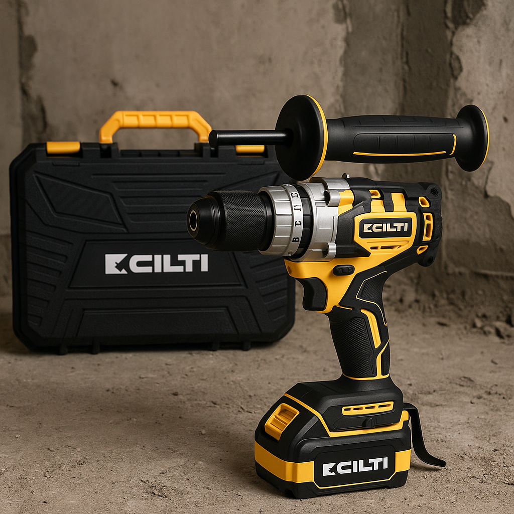 Акумуляторна дриль ударний шуруповерт CILTI 20V, 150 Нм, 2 АКБ 4Ач, кейс, 16 мм, фото 1