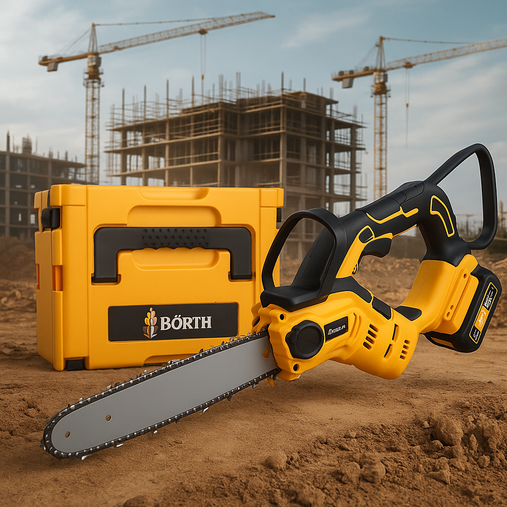 Акумуляторна ланцюгова пилка BÖRTH 36V, 6.0 А·год, безщіткова, кейс, шина 12 дюймів, фото 1