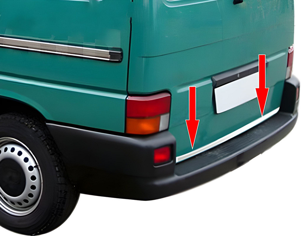 Накладка на кромка багажника (нерж) OmsaLine, Ляда - 1 двері для Volkswagen T4 Caravelle/Multivan, фото 1
