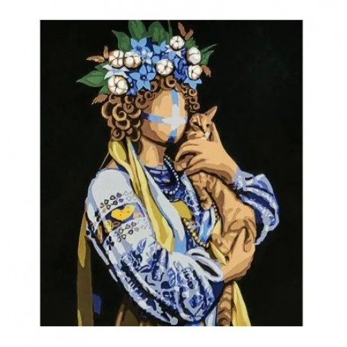 Картина по номерах на чорному фоні Пригорнута 40х50см ТМ Strateg AH1147